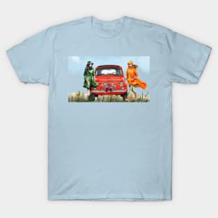 Vintage landscape and fashionable girls T-Shirt
